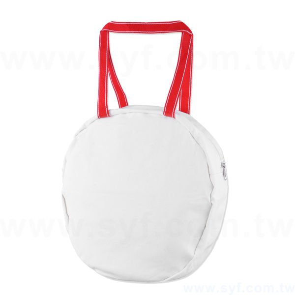 帆布袋-圓型購物袋-帆布材質拉鍊袋-工廠客製化環保袋-7787-1